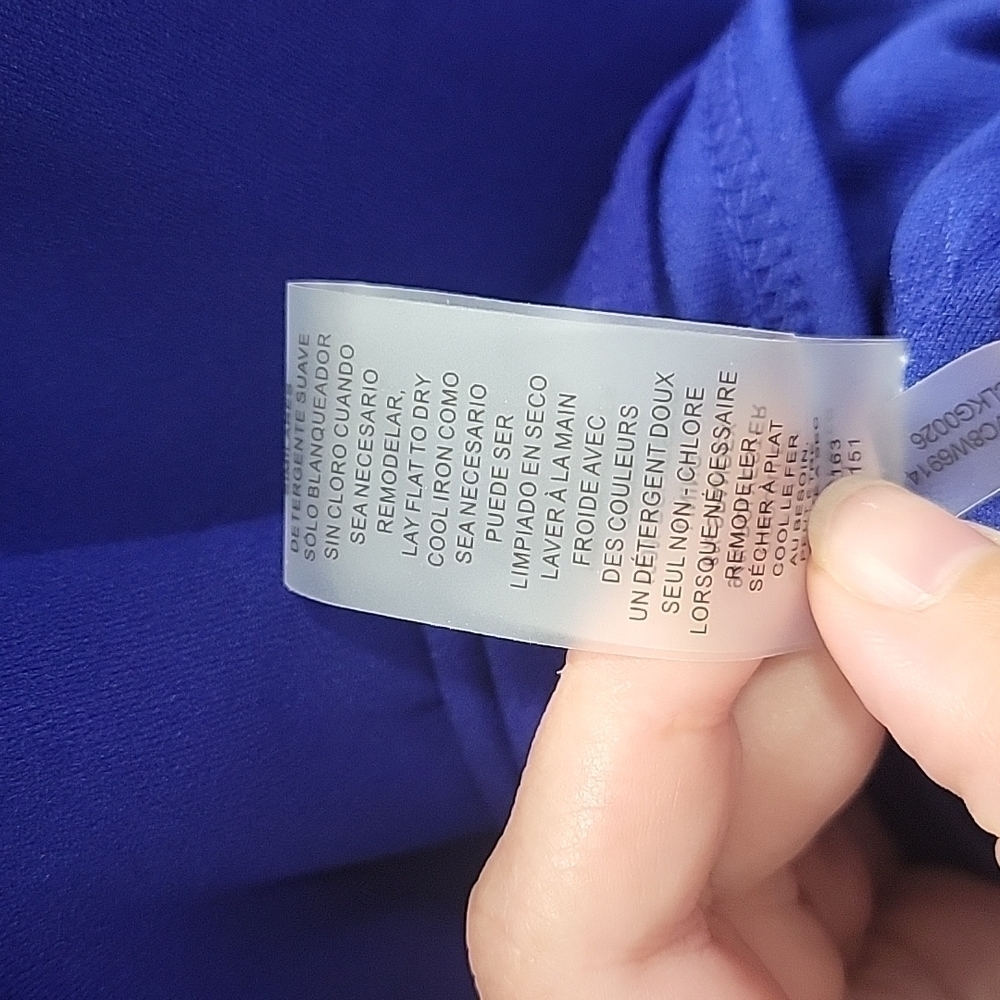 Vince Camuto Royal Blue V-Neck Ruffle-Hem Midi Dress - Picture 7 of 15